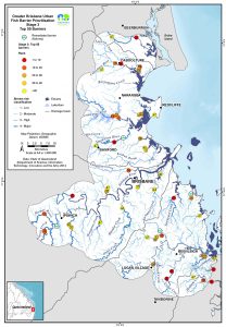 Top ranked fish barrier sites identified by fisheries ecologists at Catchment Solutions for the Brisbane fish barrier prioritisation project in south east Queensland.
